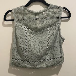 Cute Lacy Green Crop Top